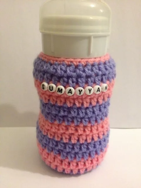 PERSONALISED hand crochet baby bottle cover tomme tippe,  Dr brown MAM Nuk