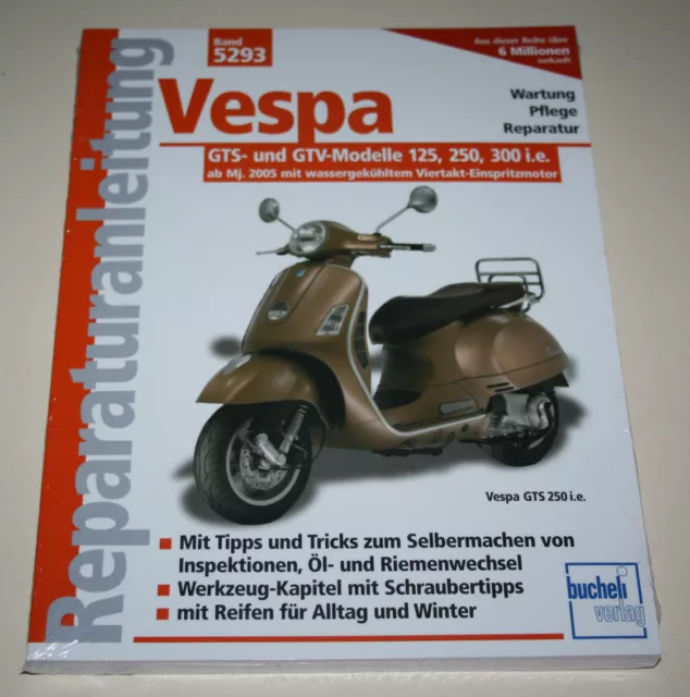 Reparaturanleitung Piaggio Vespa GTS + GTV 125 / 250 / 300 i.e., ab Baujahr 2005