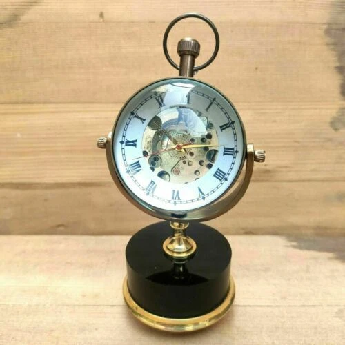 Antike Messing-Tischuhr, mechanische Vintage-Tischplatte, dekorativ