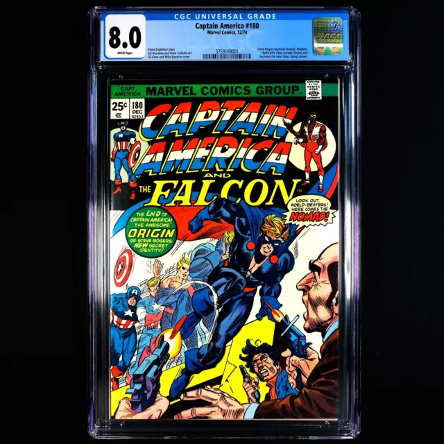 Captain America #180 (1974) 🔥 1st appearance Steve Rogers as Nomad 🔥 CGC 8.0