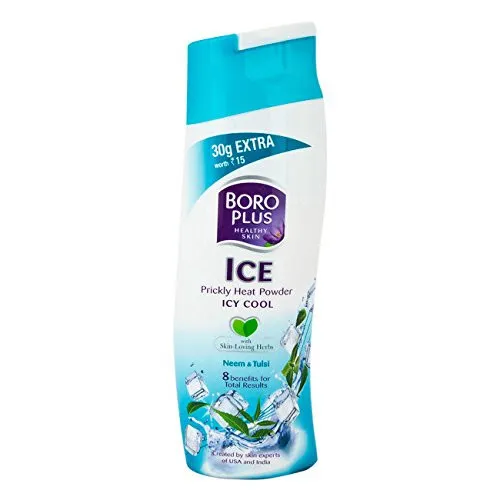 BORO PLUS ICE Prickly Heat Powder, ICY COOL, With Skin Loving Herbs