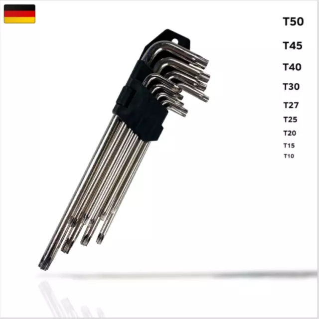 Torx Winkelschlüssel Set 9tlg Profi lang T10-50 Sechskant Schlüssel Satz