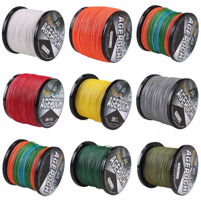 8 Strand 100~1000m Braided Fishing Line Multicolor/Yellow/Grey/Green PE Dynema