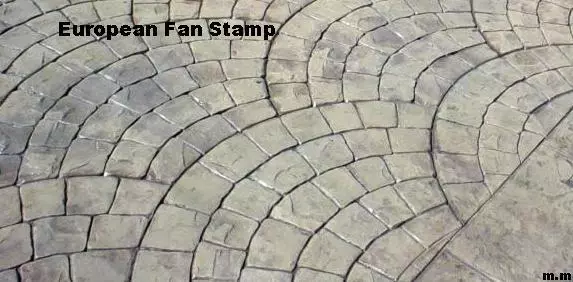 1 European Fan Decorative Concrete Cement texture Stamp Mat form RIGID stamping 2