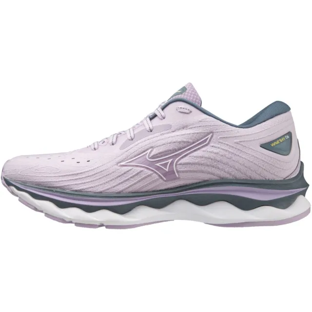 Mizuno Womens Wave Sky 6 Running Shoes Trainers Jogging Sports Comfort - Purple