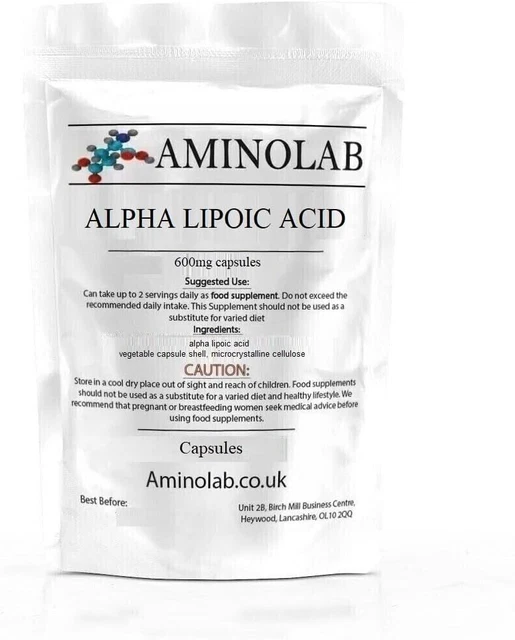 ALPHA LIPOIC ACID 600mg Capsules Antioxidant Metabolism Blood Sugar
