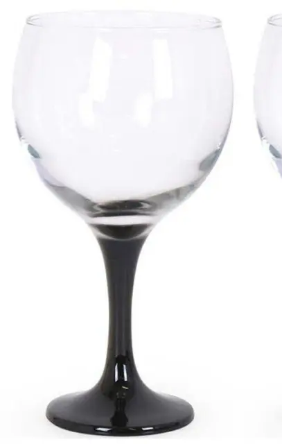 LARGE Gin and tonic  cocktail balloon glasses 650ml BLACK foot