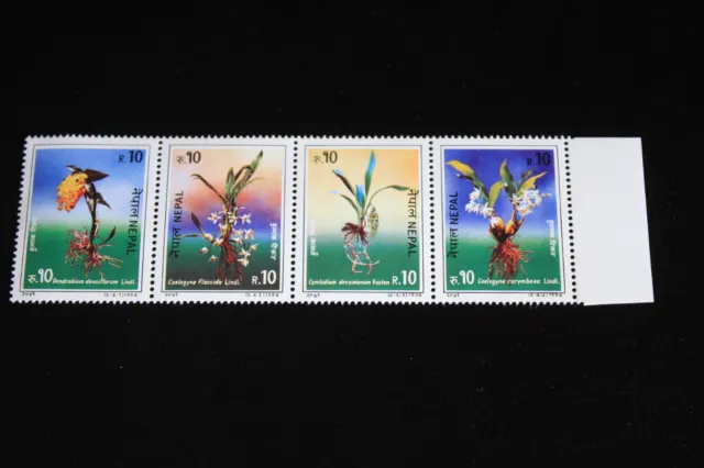 PM 78 Briefmarke postfrisch Nepal Orchideen Streifen
