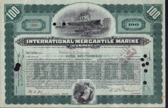 International Mercantile Marine 1918 ( Parentcompany White Star Line / Titanic