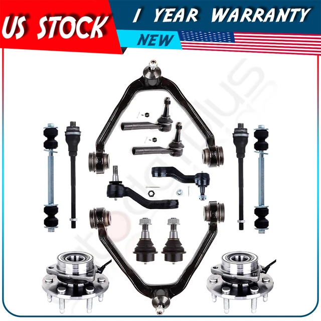 Front Upper Control Arms Wheel Hub Bearings For 02-06 Chevrolet Avalanche 1500