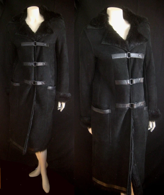 Luscious DONNA KARAN DKNY $3000 Black Spanish Lamb Fur Shearling Coat Jacket