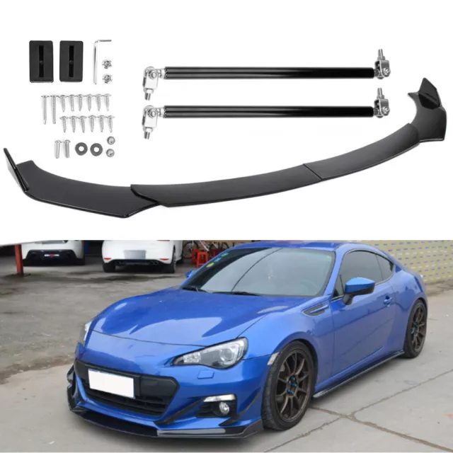Front Bumper Lip Splitter Spoiler Body Kit+Strut Rods For Subaru BRZ Toyota GT86