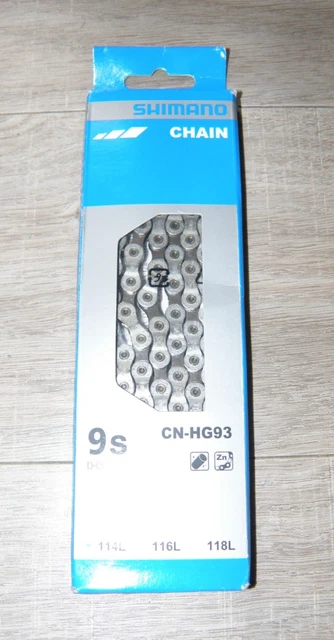 Chaîne Shimano CN-HG93 HG-X 9 Vitesses – 116 Maillons – Pour VTT/Route (XT/XTR/Deore…)