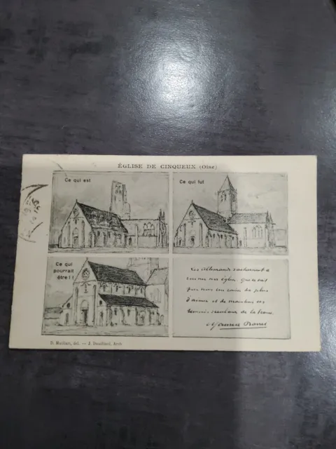 CPA Église De  CINQUEUX . OISE (60) . A Voyagé En 1926.