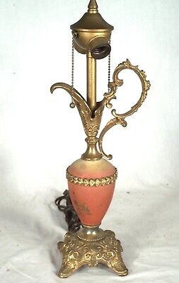 EARLY 20th CENTURY ART NOUVEAU ART DECO DOUBLE SOCKET EWER LAMP