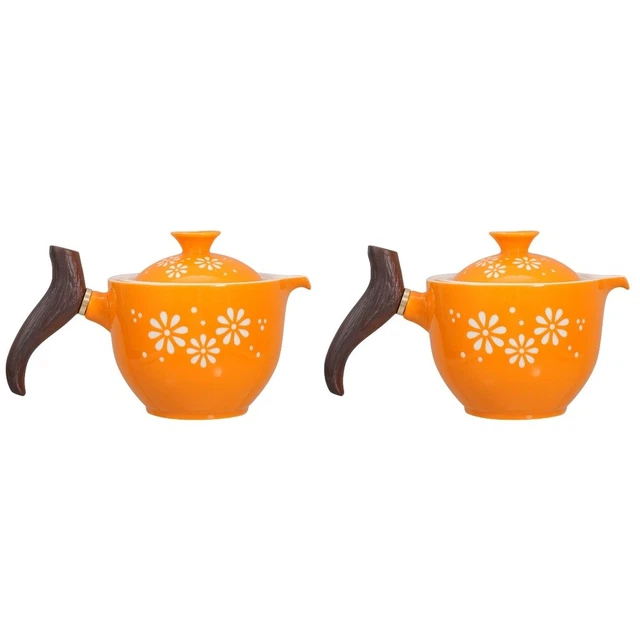 2 un. olla de té decorativa elegante tetera giratoria tetera cerámica