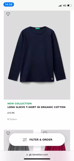 Pacchetto abiti autunno/inverno Benetton ragazze, 7-8 anni/M nuovi non indossati