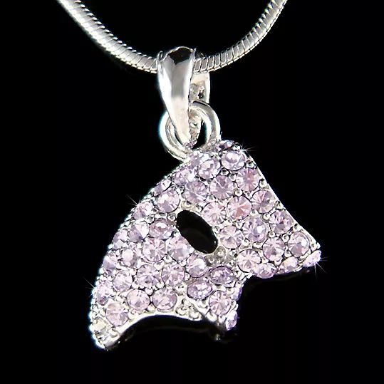 Purple Phantom of the Opera Mask made with Swarovski Crystal Masquerade Necklace