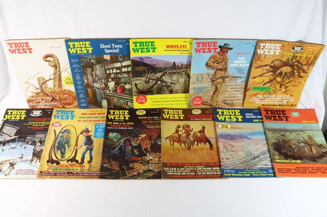 Vintage 11 TRUE WEST Magazines Aug 1963-1969 Non-Fiction Western Treasure Crime Vintage 11 TRUE WEST Magazines Aug 1963-1969 Non-Fiction Western Treasure Crime