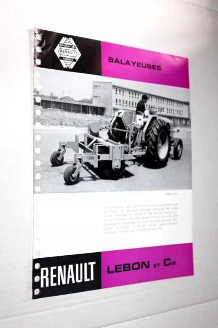 Prospectus Tracteur RENAULT Balayeuse LEBON Tractor Traktor Brochure Catalogue