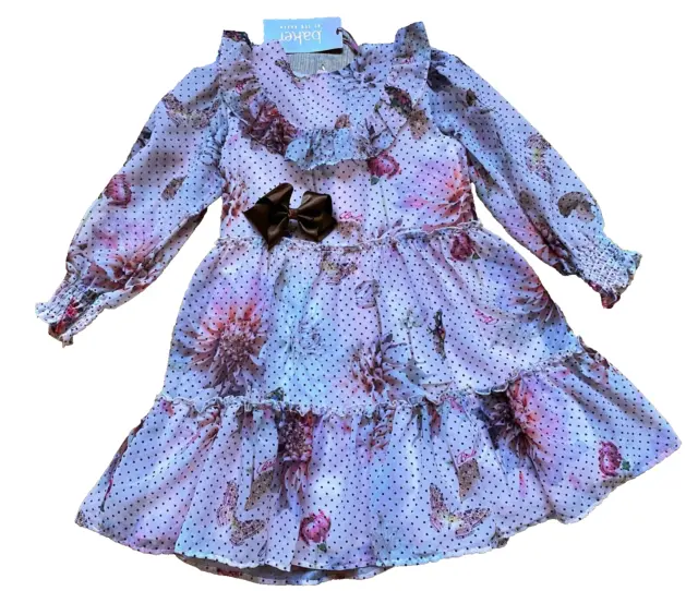 BNWT 🎀 TED BAKER 🎀 girls floral party dress age 4-5 years new floral spots new