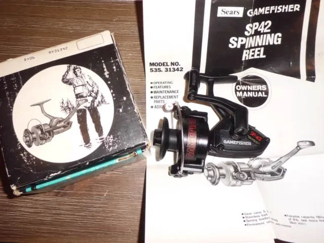 NOS VINTAGE SEARS Gamefisher SP42 Spinning Reel made in Japan w/ Box &  Manual $55.99 - PicClick