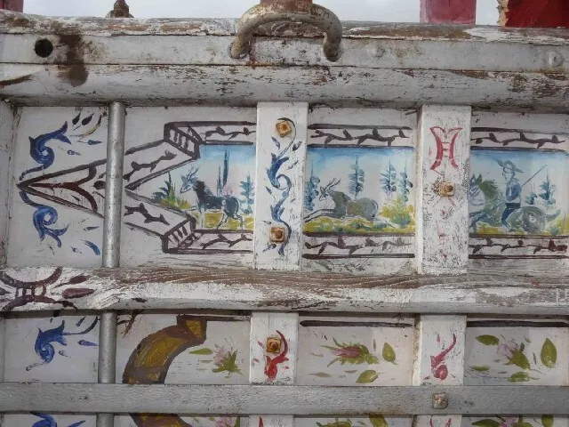 Antiguo carro de bueyes año 1940 Pinturas originales. Decoracion de Jardines! 2