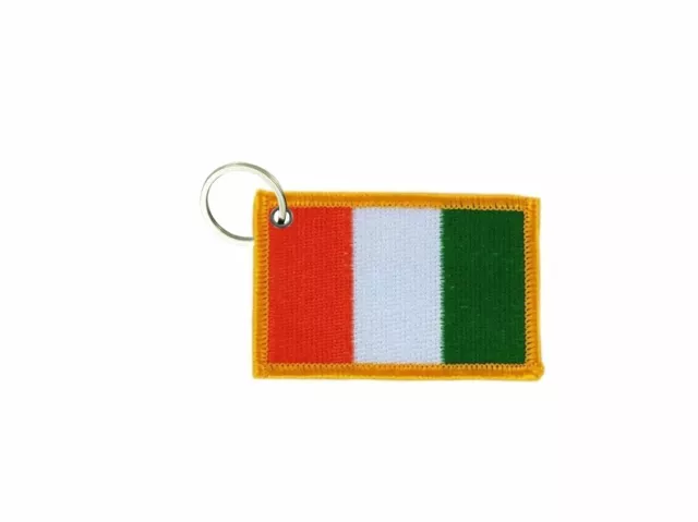 Keychain keyring embroidered embroidery patch double sided flag irelande irish