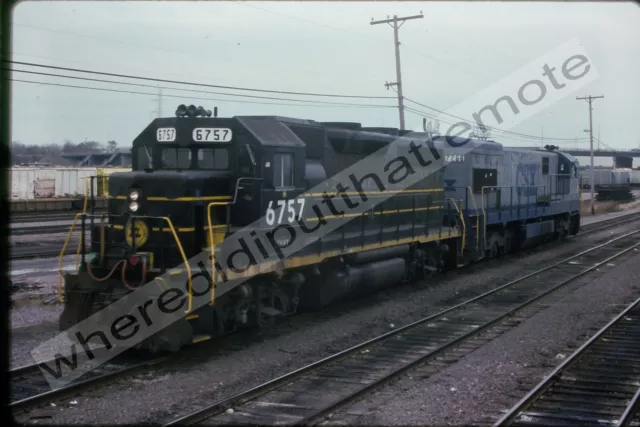 Original Slide Seaboard Coast Line SCL 6757 EMD GP40 Proviso ILL 11-91