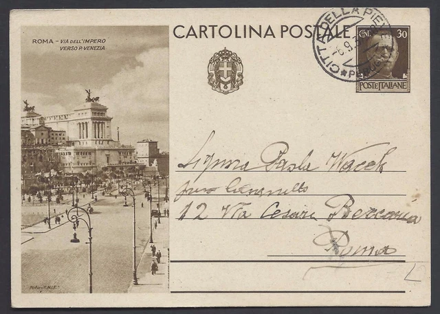 STORIA POSTALE REGNO 1936 Intero Turistica 30c Da Citt Della Pieve A STORIA POSTALE REGNO 1936 Intero Turistica 30c Da Citt Della Pieve A