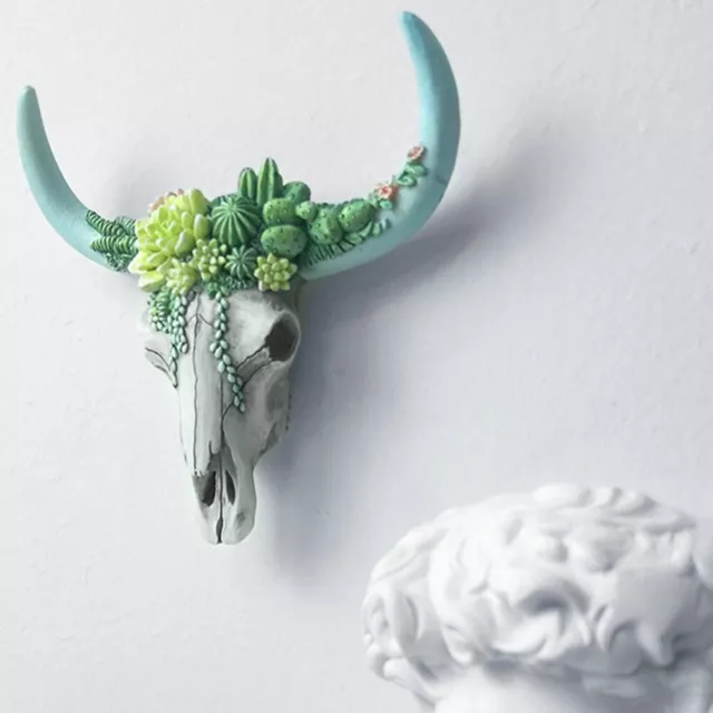fr Ornament Resin White Ox Head Home Garden Decorations Cow Skull Wall Pendant