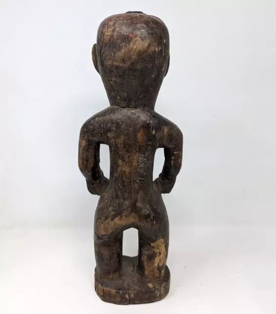 Vintage Hand Carved Wood African Hemba Luba Tribal Male 15" Statue Figure HR21 3