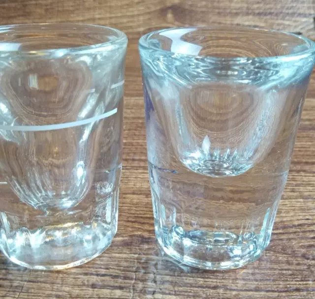 Heavy White Line Shot Glasses ( Set of 2 )