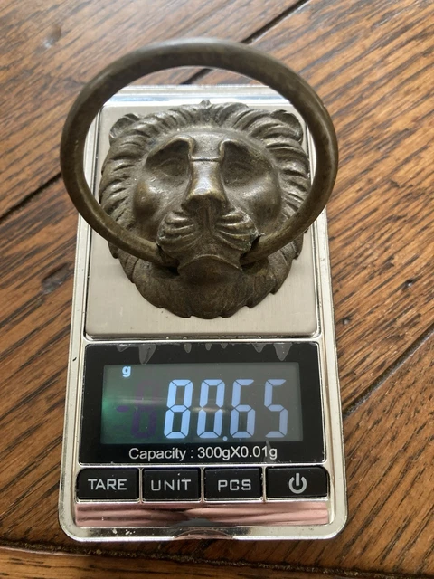 Heurtoir De Porte En Laiton Doré - Petit Modèle Lion Traditionnel BB