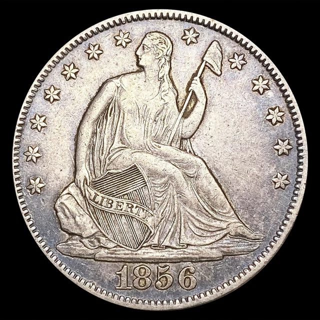 1856-O Seated Liberty Half Dollar Coin ABOUT UNCIRCULATED