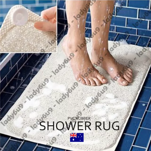 Anti Slip Loofah Shower Rug Bathroom Bath Mat Carpet Water Drains Non Slip AU