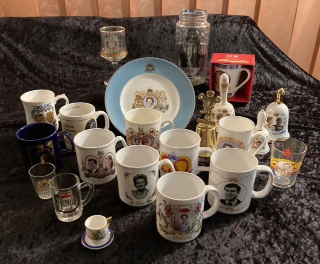 Royal UK Commemorate Collectibles Job Lot Bundle Vintage Mix Cups Bells Plate