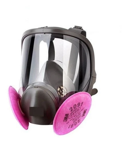 3M 6800 Full Face Reusable Respirator (Medium) + 1 Pair of 2091 P1OO Filters