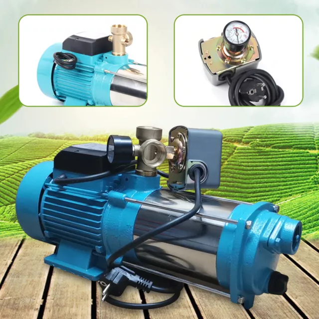 Pompa centrifuga INOX 1300 W 9,8 BAR 4000 L/H giardino impianto idrico domestico con pressostato