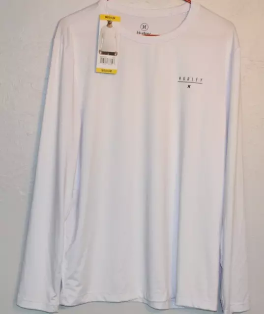 Hurley White "Merica" Long Sleeve Rash Guard UPF 50+ Sun Protection Size MED New