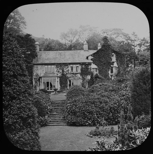 RYDAL MOUNT WORDSWORTHS RESIDENCE C1887 Magic Lantern Slide LAKE DISTRICT PHOTO