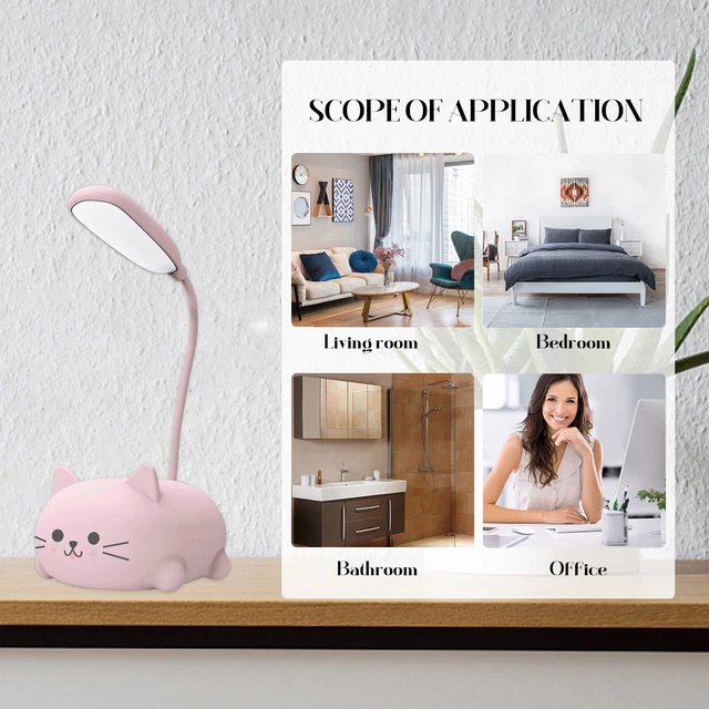 USB LED TABLE Light Foldable Cute Cat Portable Lamp 400mAh for Living