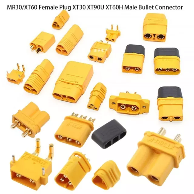 XT30 XT90U XT60H Male Bullet Connector Wire Cable Plug  RC Aircraft Battery