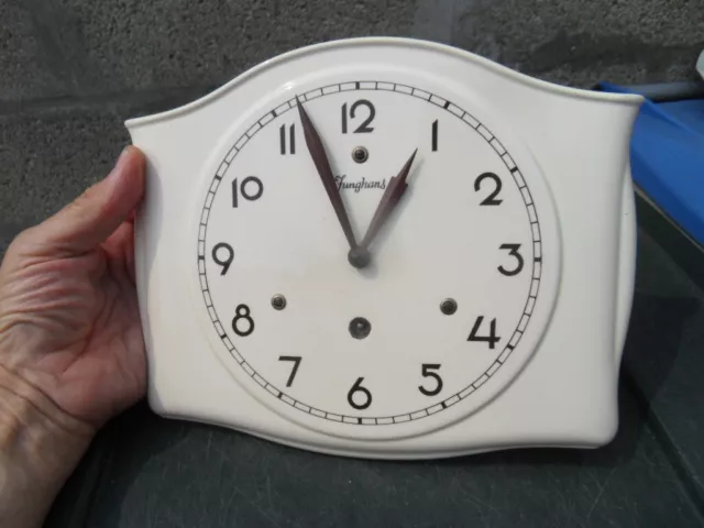 Ancienne pendule horloge faience mecanique Vintage clock JUNGHANS ART DECO