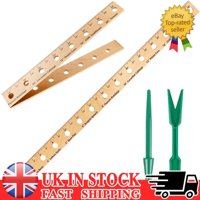 30 INCH WOODEN Plant Ruler Foldable Seed Planting Ruler with Holes ...