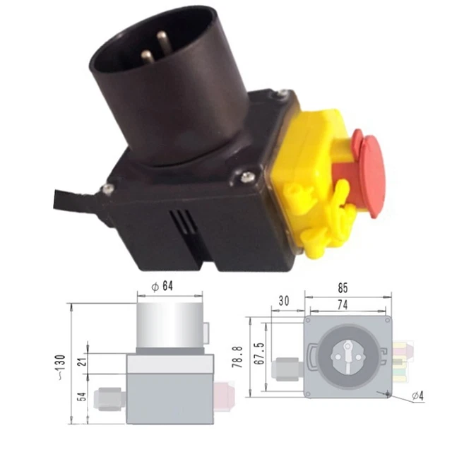 Prise De Commutateur 400 V - Câble De 1,6 M - Compatible Avec KEDU KOA7 - Interrupteur De Machine Compatible - Fendeuse De Bois - 380/400 V - 3 Phases Avec Rabat De Secours Combiné