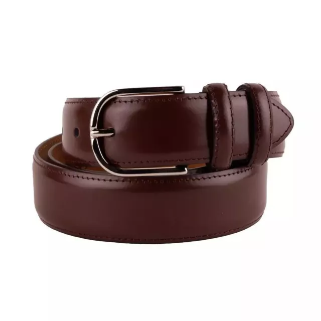 Made IN Italy Marron Peau de Veau Homme Ceinture Authentiques