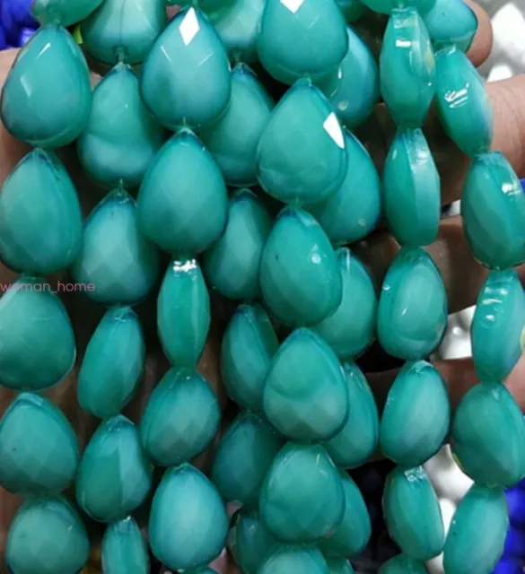 20Pcs Colorized Ceramics Crystal Glass Teardrop Spacer Beads Jewelry DIY 13X18mm