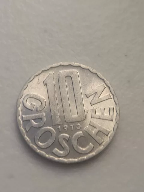 1973 Austria 10 Groschen Imperial Eagle Austrian Shield Coin