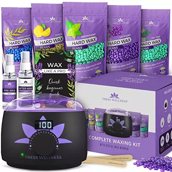 Tress Wellness Waxing Kit Wax Warmer For Sensitive skin- Hair Waxing Kits